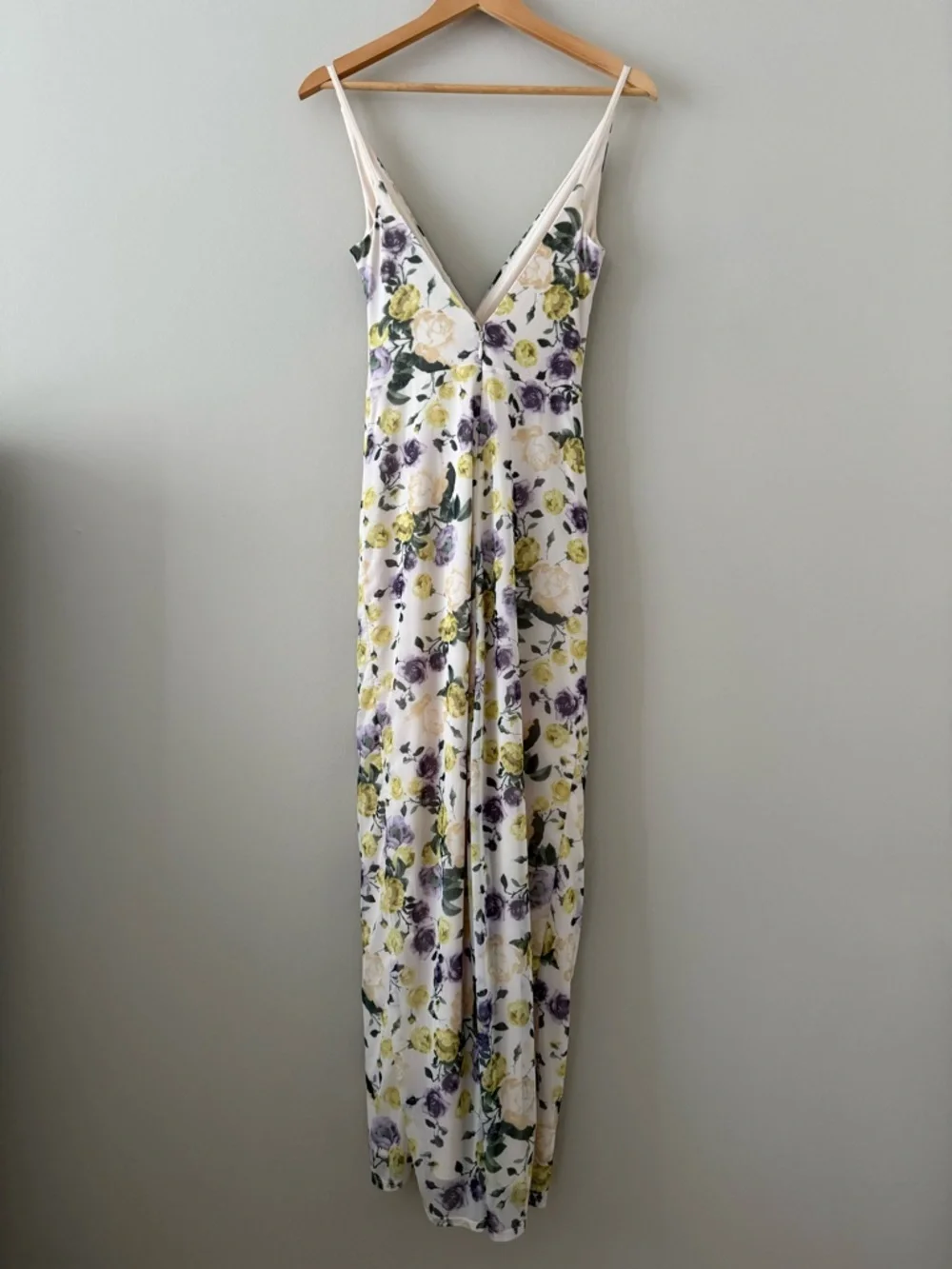 Abercrombie - Mesh Twist Wrap Maxi Dress - Cream Floral